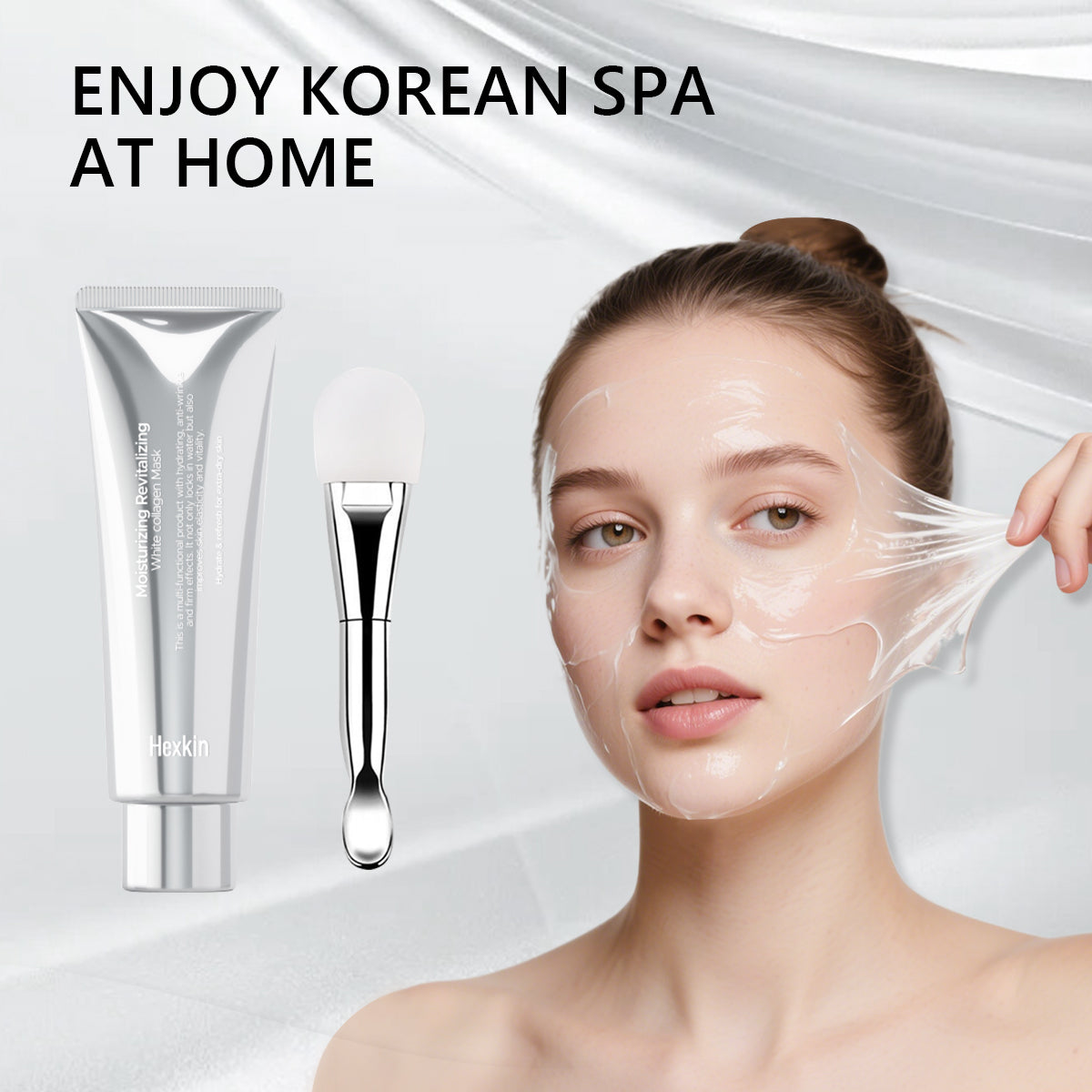 Hexkin Moisturizing Revitalizing White Collagen Mask (Free Brush)